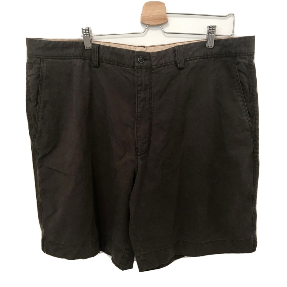 Tommy Bahama Boracay Shorts Mens 42 Brown Cotton Blend Flat Front Casual Chino